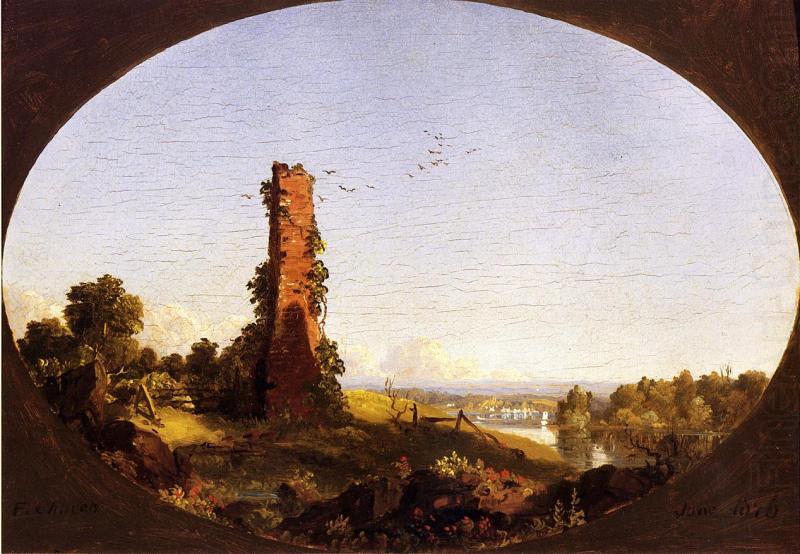 New England Landscape with Ruined Chimney, Frederic Edwin Church